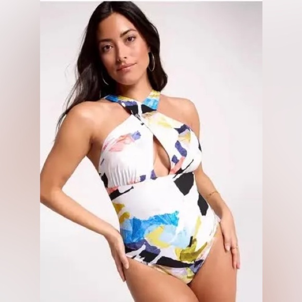 CALIA by Carrie Underwood Abstract Print One Piece Swimsuit